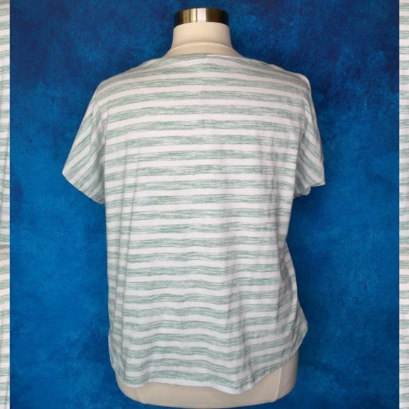 Avenue Split Sleeve Striped Green Tee Size 22/24 FINAL PRICE - Picture 5 of 8